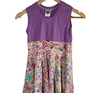 Size: 10 - Girls Handmade Two Piece Purple/ Multicolored Mermaid Scale Print Out